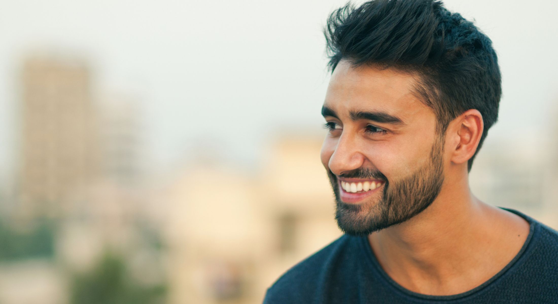 San Francisco facial Hair Transplant model smiling