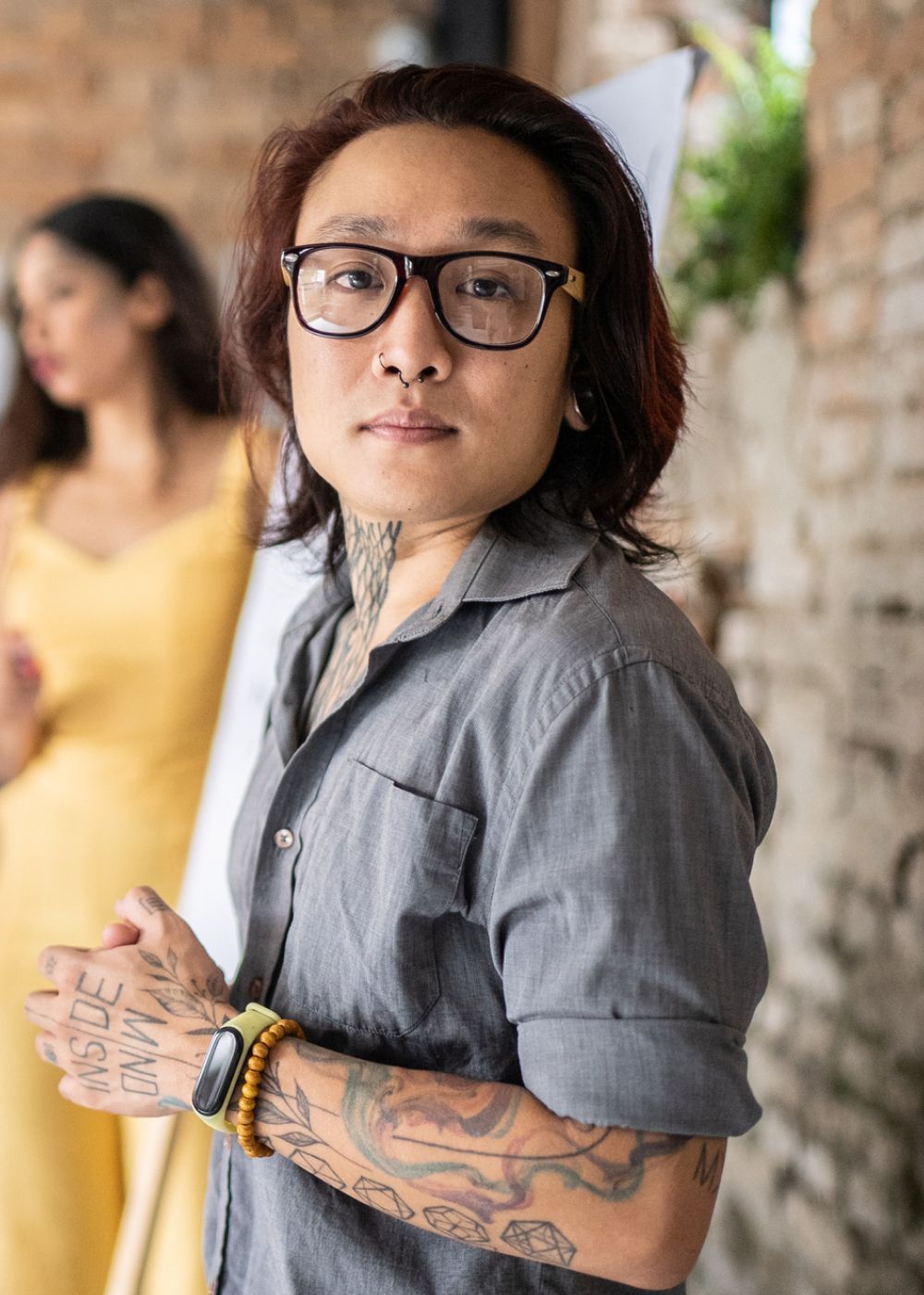 San Francisco hair transplant model wearing glasses